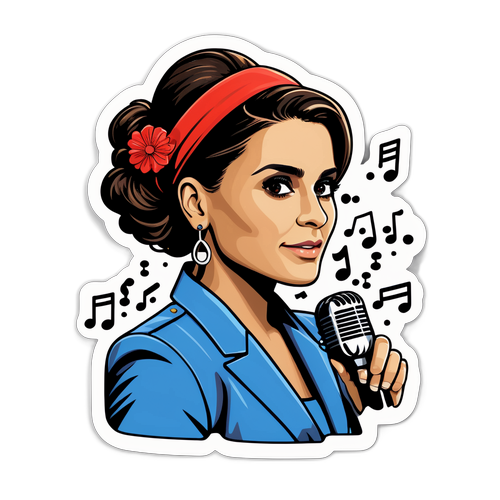 Sticker med Nelly Furtado på scenen