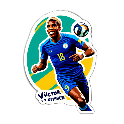 Autocollant de Victor Osimhen en action