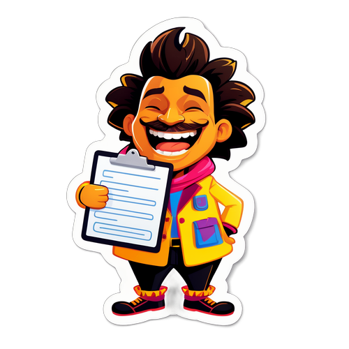 Adesivo di un personaggio stravagante