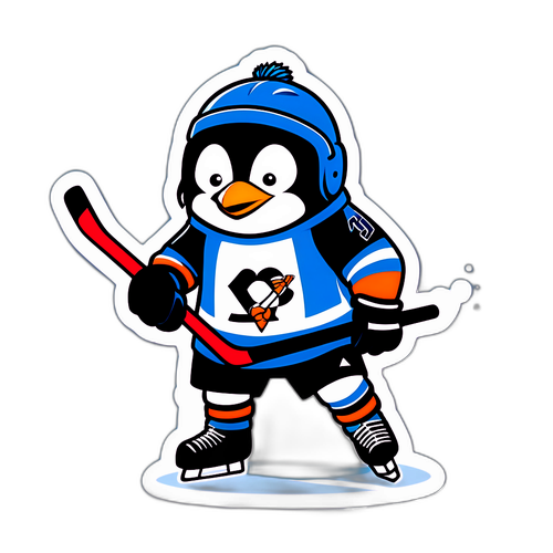 Humorous Penguin Hockey Player