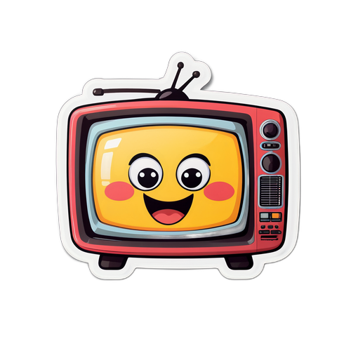 Whimsical TV Screen Sticker