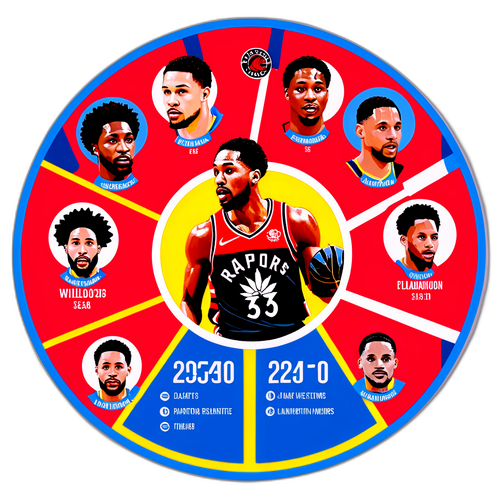 Inobatibong Sticker ng Estadistika ng Manlalaro: Toronto Raptors at Golden State Warriors