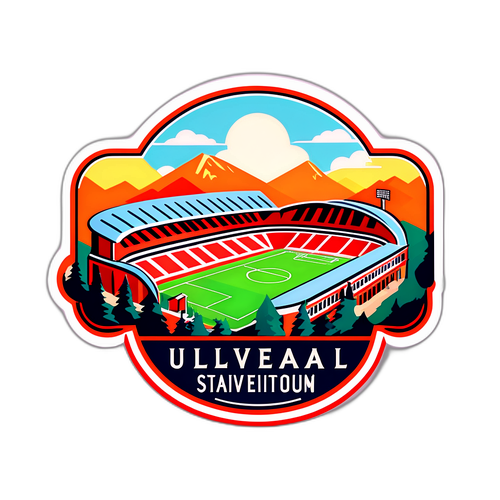 Ullevål Stadion Retro Postkort Klistremerke
