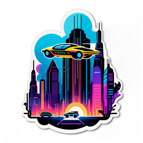 Sticker de Cidade Futurista