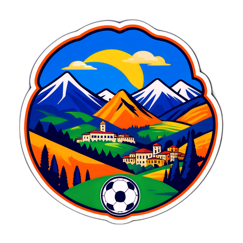 Sticker ya Atalanta FC na Mandhari ya Bergamo