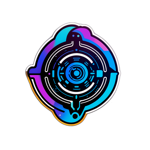 Toekomstige Sticker met Abstract Technologische Achtergrond