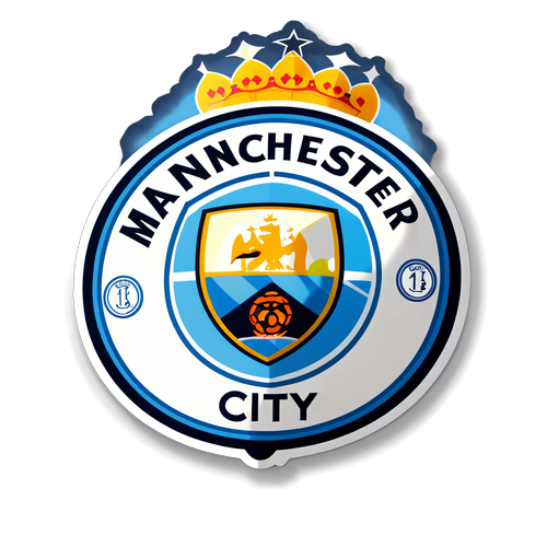 Unleash the Spirit of Victory: Manchester City Sticker Featuring Haaland in Action!