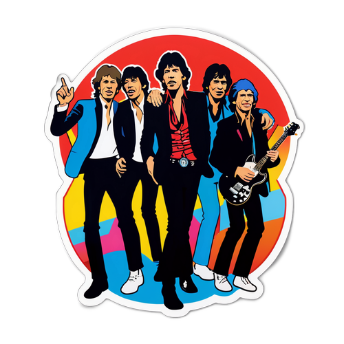 Vibrant Rolling Stones Live Performance Sticker