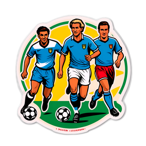Adesivo Retro con Leggende del Calcio