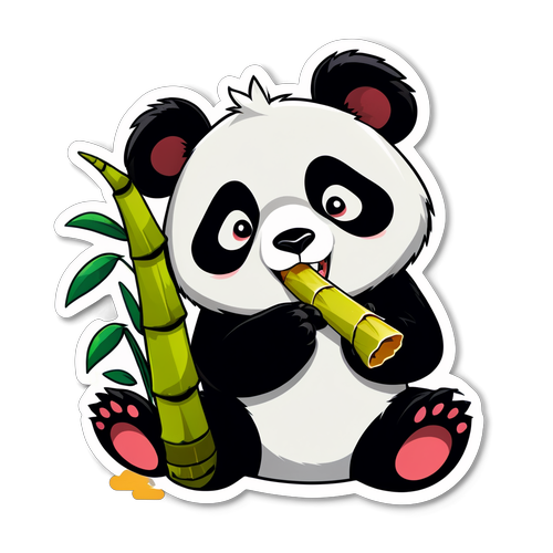 Panda Munching on Bamboo