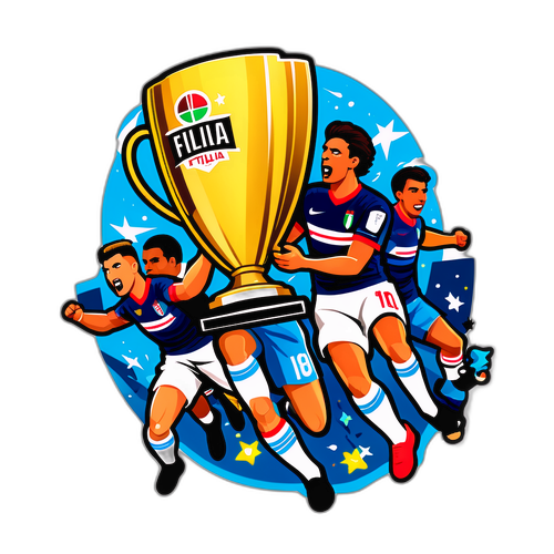 Ilustrasi Dinamis Tim Bertarung untuk Kemenangan di Super Coppa Italia
