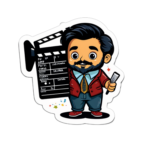 Sticker vintage di Pupi Avati con ciak cinematografico