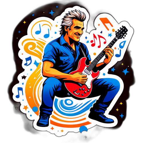 Sticker di Ligabue con Chitarra