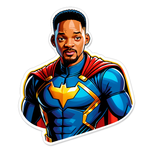 Autocollant de Will Smith en super-héros