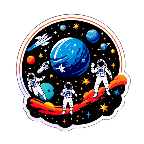 Silhouettes d'astronautes de SpaceX explorant de nouvelles planètes