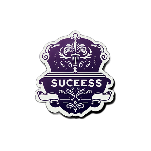 Elegancka naklejka z kluczami Royce i inspirującym cytatem o sukcesie