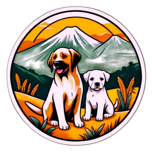 A Pampas Puppy y un Dogo en Paisaje de Amistad