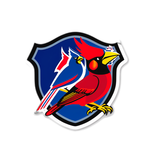 カージナルスとカブスのシンボルを組み合わせた盾デザイン