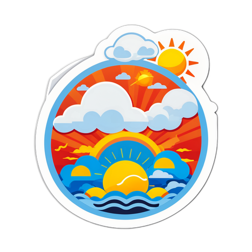 Nhận diện thời tiết Hà Nội với hình ảnh mặt trời, mây và biểu tượng nhiệt độ