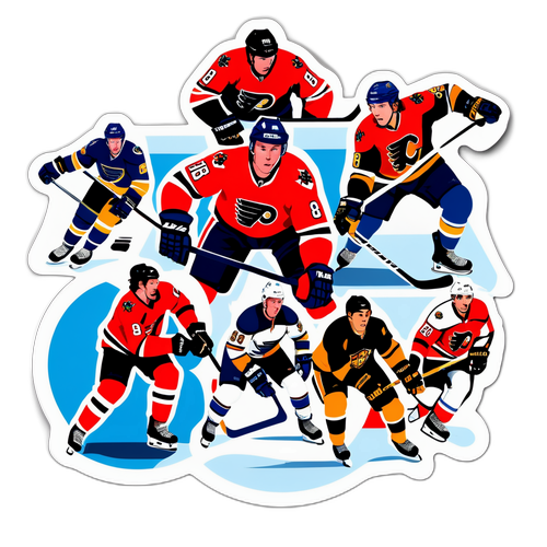 Návrh samolepek zachycujících slavné momenty NHL