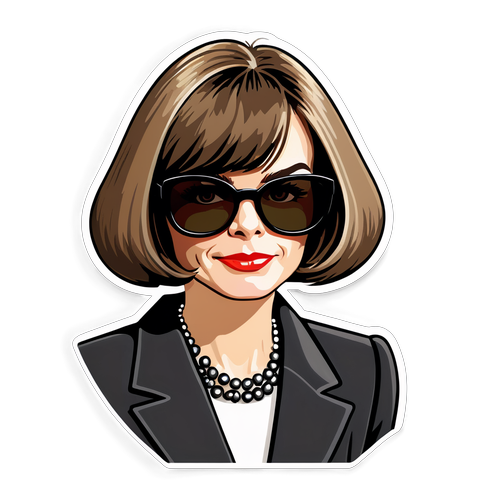 Stylowa naklejka przedstawiająca Annę Wintour