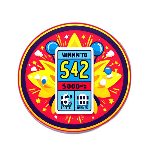 Retro-Style Lottery Ticket Celebration