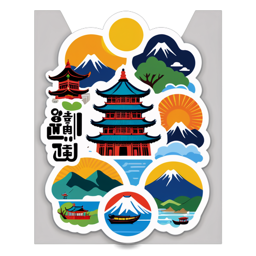Sticker cu elemente reprezentative din Taipei