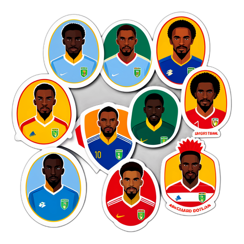 สติ๊กเกอร์ฟุตบอลแอฟริกัน featuring ผู้เล่นทีมชาติ