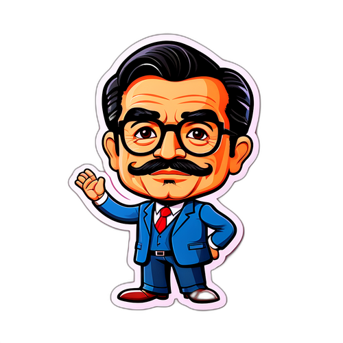 Sticker de Tadeo Allende en estilo caricatura