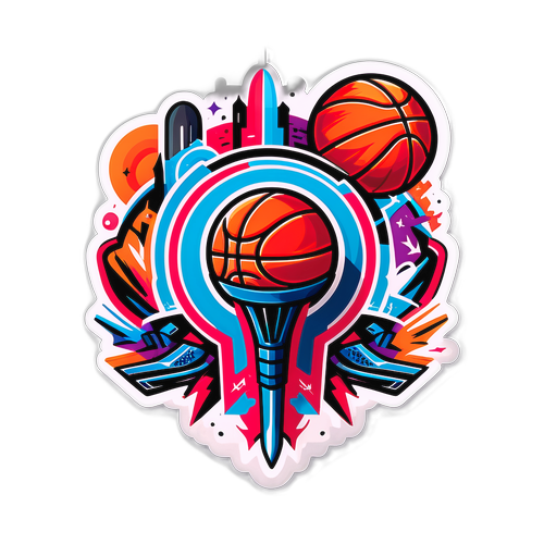 Roketler ve Pistonlar Temalı Basketbol Sticker Tasarımı