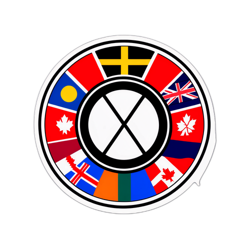 Hockeypuck med Nationers Flaggor