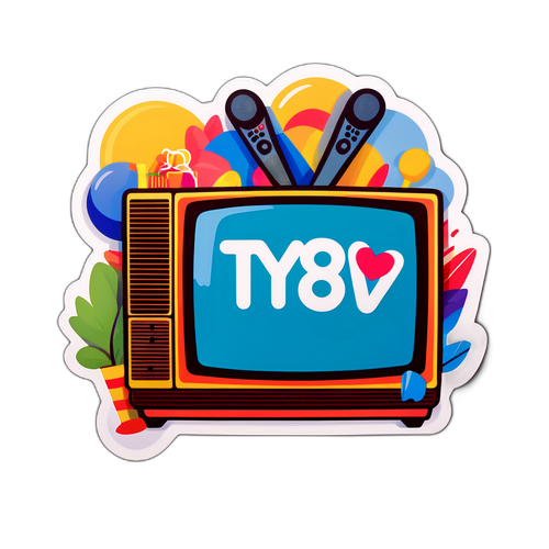 TV8 Programlarının Eğlenceli Anlarını Vurgulayan Şık Çıkartma