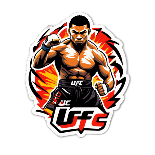 Наклейка с логотипом UFC в стиле боевых искусств