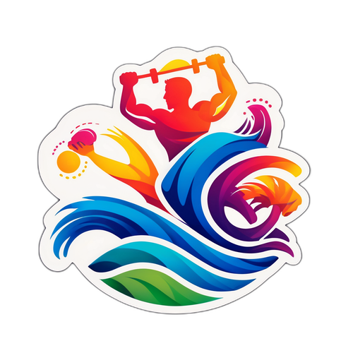 Dynamiczne naklejki sportowców w ich sprzęcie sportowym