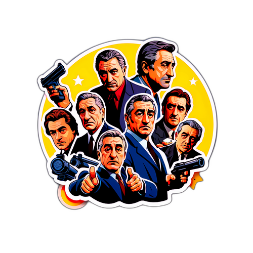 Sticker geïnspireerd door de filmrollen van Robert De Niro