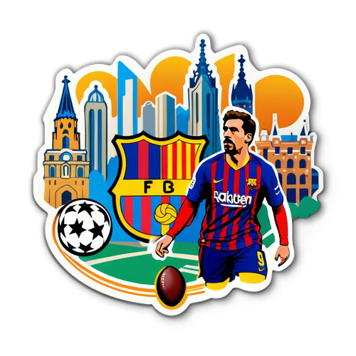 Stiker Kelas yang Memaparkan FC Barcelona