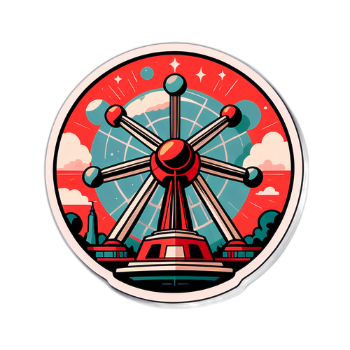 Retro ontwerp van de Atomium