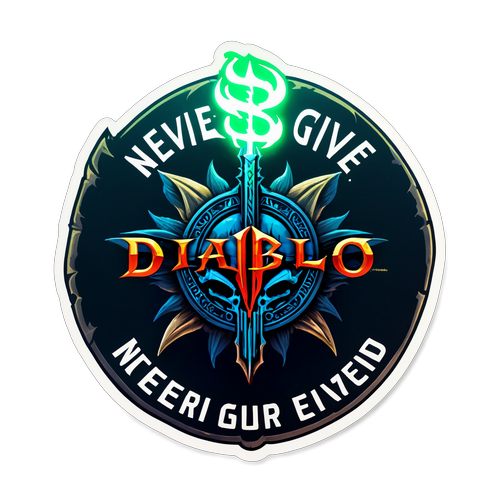 Diablo Włodarczyk z napisem 'Never give up'
