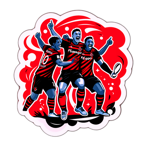 Sticker Tim Flamengo Merayakan Gol
