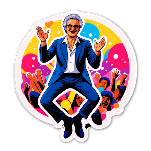 Adesivo nostalgico di Massimo Ranieri in concerto