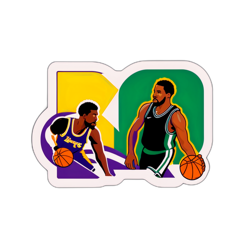 Autocollant sur le match Lakers contre Celtics