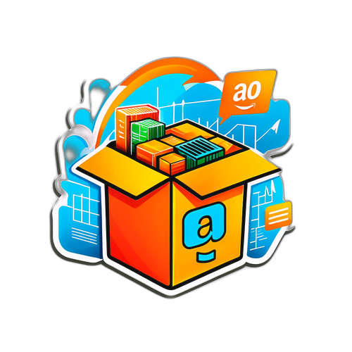 מדבקת נושא אמזון עם קופסת משלוח