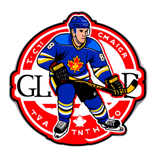Логотип матча Торонто - Калгари с акцентом на хоккейные моменты
