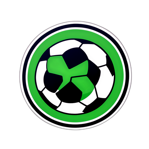 Nálepka s logy Cremonese a Atalanty se fotbalovým míčem a zeleným polem