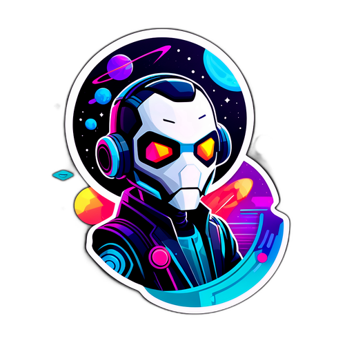 Futuristisk Robot Sticker