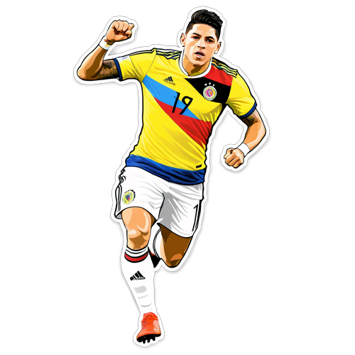 Dukung James Rodriguez dengan Stiker Bergaya, Simbol Semangat dan Kebanggaan Kolombia!