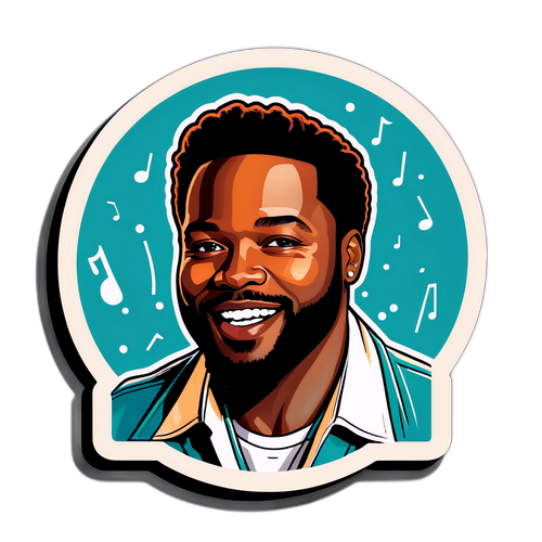 Retro Vibes Malcolm Jamal Warner Sticker
