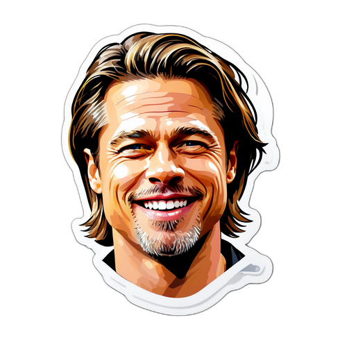 Kreativní nálepka s portrétem Brada Pitta