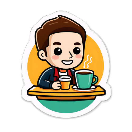 カフェでコーヒーを楽しむファクトチェッカー