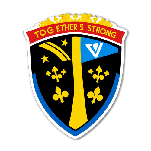 Sticker met de Belgische vlag en de tekst 'Together Strong'